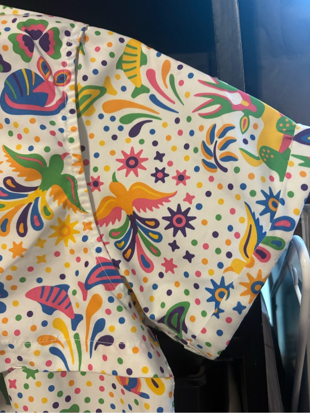 Magellan Outdoors White Multicolor Print Short Sleeve Shirt Dress - Picture 7 of 8